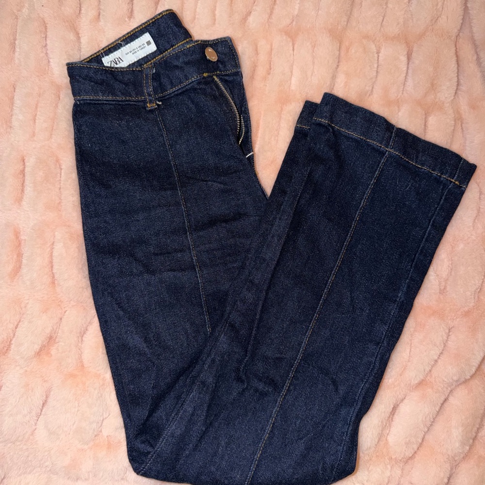 Zara Dark Blue Women's Straight Leg Jeans